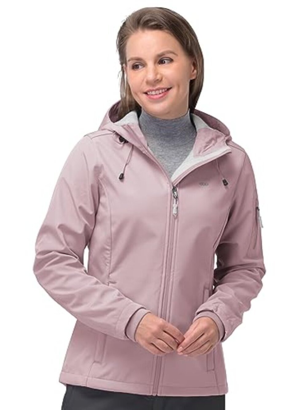 🆕 Women's Softshell Jacket, Fleece Lined Warm Jacket Light Hooded Windproof